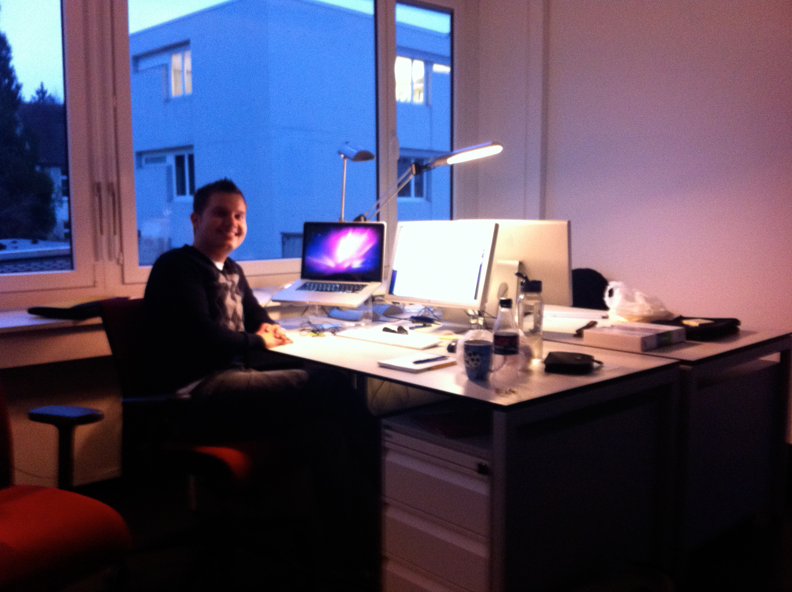 Nathaniel Phillips on the first day of his PhD